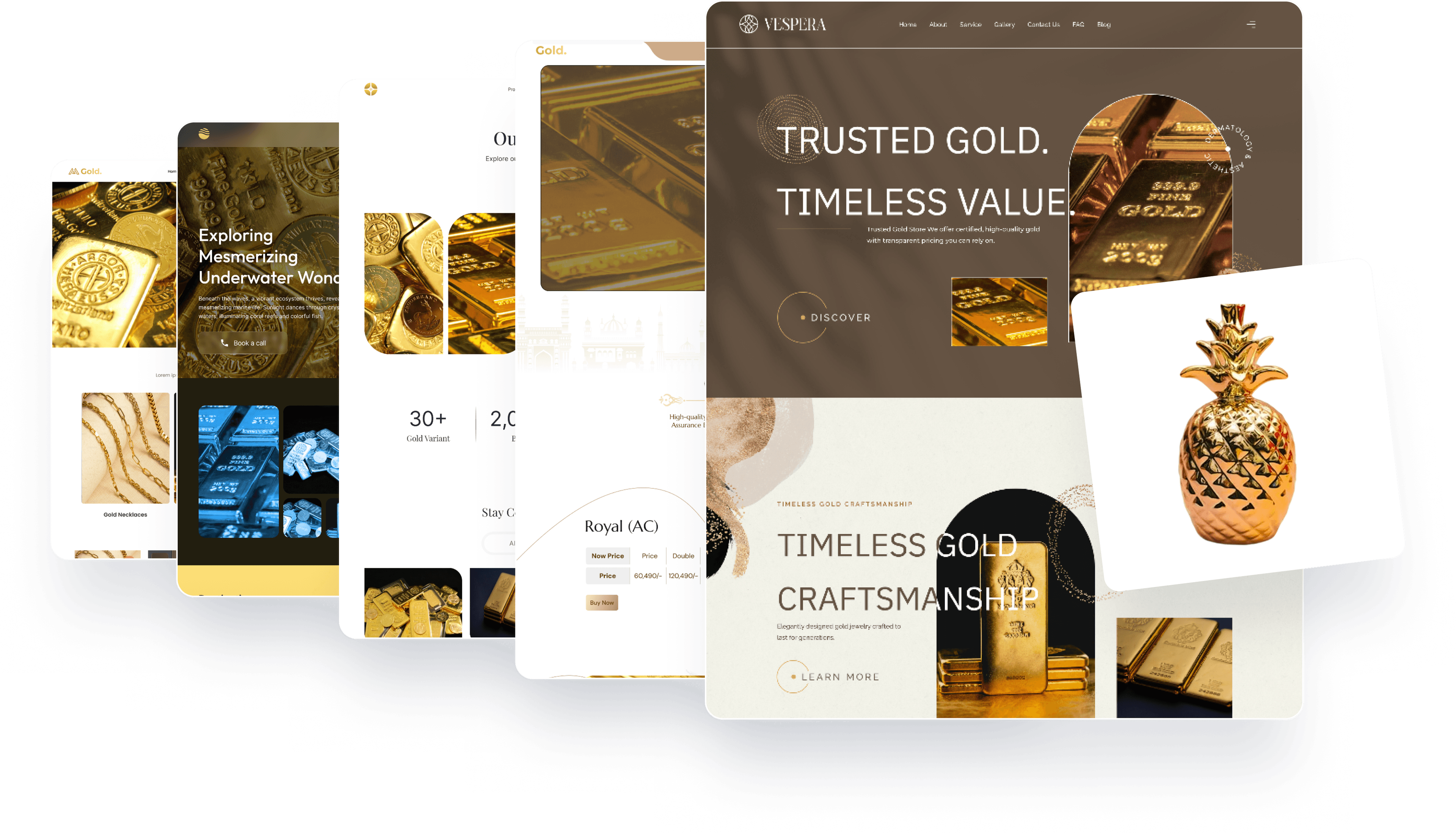 gold website showcase
